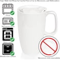thumbnail image 3 of Ceramic Coffee Mug with Slide Lid, 20oz Extra Large Travel Coffee Cup with Handle, Reusable Tall Coffee Mugs Large Capacity Drinking Teacups, Dishwasher Safe, White, 3 of 4