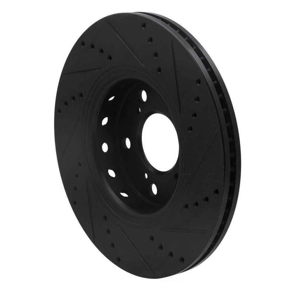 Dynamic Friction Company 633-58025L DFC Brake Rotor - Drilled And Slotted - Black