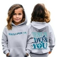thumbnail image 2 of Xyxonk Jesus Loves You Hoodie for Kids Fall Fashion Hoodie 2025 Preppy Letter Print Long Sleeves Pullover Tops with Pocket Cute Outfits 3-16 Years Gray, 2 of 7