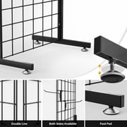 Bonnlo 6 x 2 Wire Grid Panel Tower with T-Base Floorstanding, Wire Grid Wall Display Rack for Retail and craft show (2-Packs)
