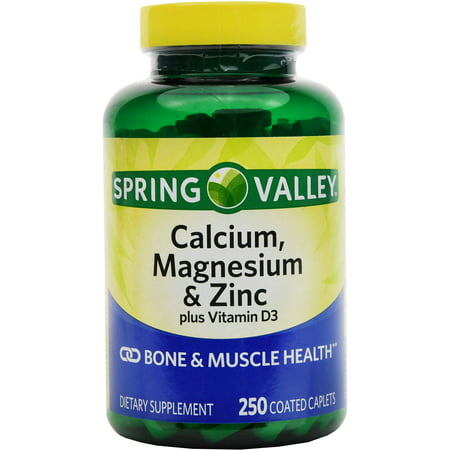 Spring Valley calcium magnésium et zinc os Santé Dietary Supplement 250 ct