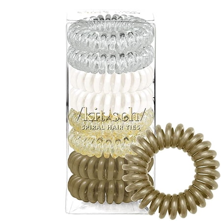 Kitsch Spiral Hair Ties, Coil Hair Ties, Phone Cord Hair Ties, Hair Coils - 8 Pcs, Blonde