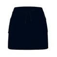 thumbnail image 5 of GEWSEY Midi Skorts for Women Casual Plus Size High Waist Athletic Skirt with Shorts Underneath Tennis Skorts with Pockets Tummy Control (Navy, 3XL), 5 of 6