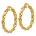 thumbnail image 4 of 14K Polished and Twisted Round Hoop Earrings, 4 of 5