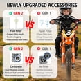 thumbnail image 4 of 49cc 2-Stroke Kids Dirt Bike, Gas Powered Mini Dirt Bike for Boys and Girls 5-13, Motorcycle with 25mph Max Speed, 2.5-10" Off Road Tires, Front and Rear Suspension & Dual Disc Brakes, Orange, 4 of 8