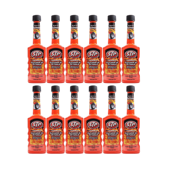 12 Pzas Elevador Octanaje STP Recupera Rendimiento 155 ml