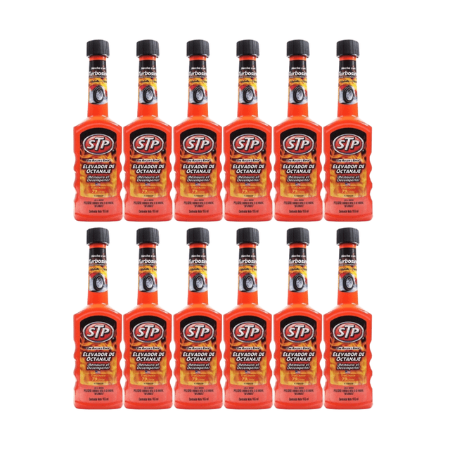 12 Pzas Elevador Octanaje STP Recupera Rendimiento 155 ml