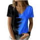 thumbnail image 1 of Tops Para Mujer Blusa Casual Elegante Camiseta Con Estampado de Manga Corta Con Cuello en V de Moda Odeerbi  ODB162574, 1 of 8