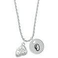 thumbnail image 1 of Delight Jewelry Silvertone Open Clear AB Crystal Butterfly Wing Silvertone Script Initial Disc - O - Charm Necklace, 20"+3", 1 of 4