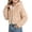 Khaki-Kinrui girls fleece jacket, variant on Girls Faux Fur Crop Coat Hooded Fleece Jacket Fuzzy Winter Fall Thermal Shearling Fluffy Overcoat Size 5-13 Years