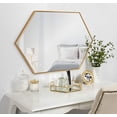 thumbnail image 4 of Kate and Laurel Rhodes Modern Hexagon Wall Mirror, 24" x 36", Gold, Chic Geometric Wall Mirror, 4 of 5