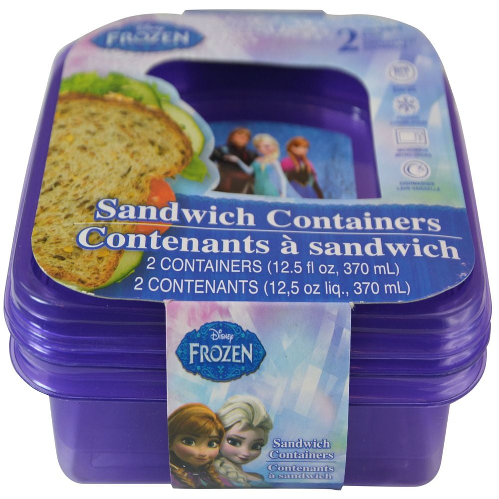 Disney Frozen Elsa Sandwich Container BPA Free (2 Items)