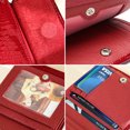 thumbnail image 6 of Women’s Red Genuine Leather RFID Blocking Bifold Wallet Clutch Purse with Card Slots, Bill Compartments, Photo Holder & 2 SD Card Holders, 6 of 14
