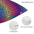 thumbnail image 3 of Yiaed Leopard Neon Rainbow Gradient Print Pillow Covers Super Soft Decorative Square Throw Pillow Covers Case Cushion Covers for Sofa Couch Bedroom Car Decor（No pillow core）-24"x24", 3 of 7