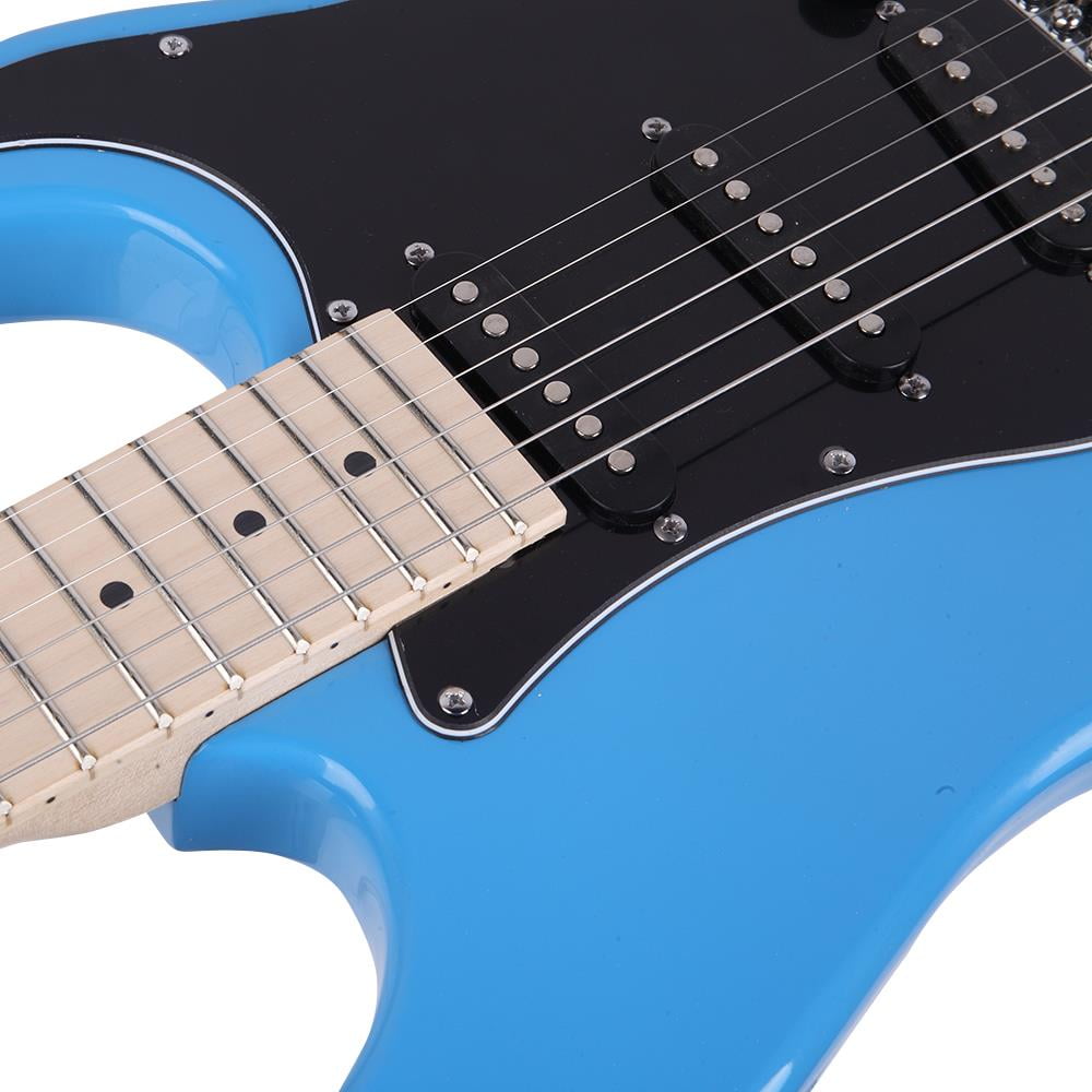 Glarry 6 Strings Right Hand Electric Guitar Package for Beginner,Sky/Bright Blue