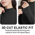 thumbnail image 4 of Camisas de manga larga con cuello alto para mujer, moda de otoño, capas básicas, ajustadas, ropa interior térmica suave, color negro, 4 of 7