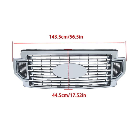 Chrome Plastic Front Bumper Upper Grille For Ford F250 F350 F450 F550 2020-2022