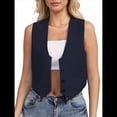 thumbnail image 2 of Chaleco de Traje Corto para Mujer, con Botones, Informal, Elegante, para Negocios. Azul Marino L, 2 of 10