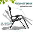 thumbnail image 4 of HaiCube Zero Gravity Chair Set of 2, Adjustable Reclining Outdoor Lounge Chairs with Cup Holder Tray & Headrest, Portable Folding Patio Chairs for Camping, Pool, Backyard, Black, 4 of 9
