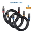 thumbnail image 5 of Cable Matters 3-Pack Color-Coded Premium Shielded XLR Cables 6 Feet Oxygen-Free Copper (OFC) XLR Male to Female Cord/Colored XLR Microphone Cable/Mic Cable, 5 of 7
