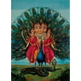 thumbnail image 2 of Varma, Raja Ravi 14x18 Gold Ornate Wood Framed with Double Matting Museum Art Print Titled - Sri Shanmukaha Subramania Swami at Kartikeya, 2 of 4
