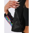 thumbnail image 5 of DARING DIVA Women's Lapel Collar Open Front Crop Sparkle Blazer Cardigan XS Multicolor, 5 of 6