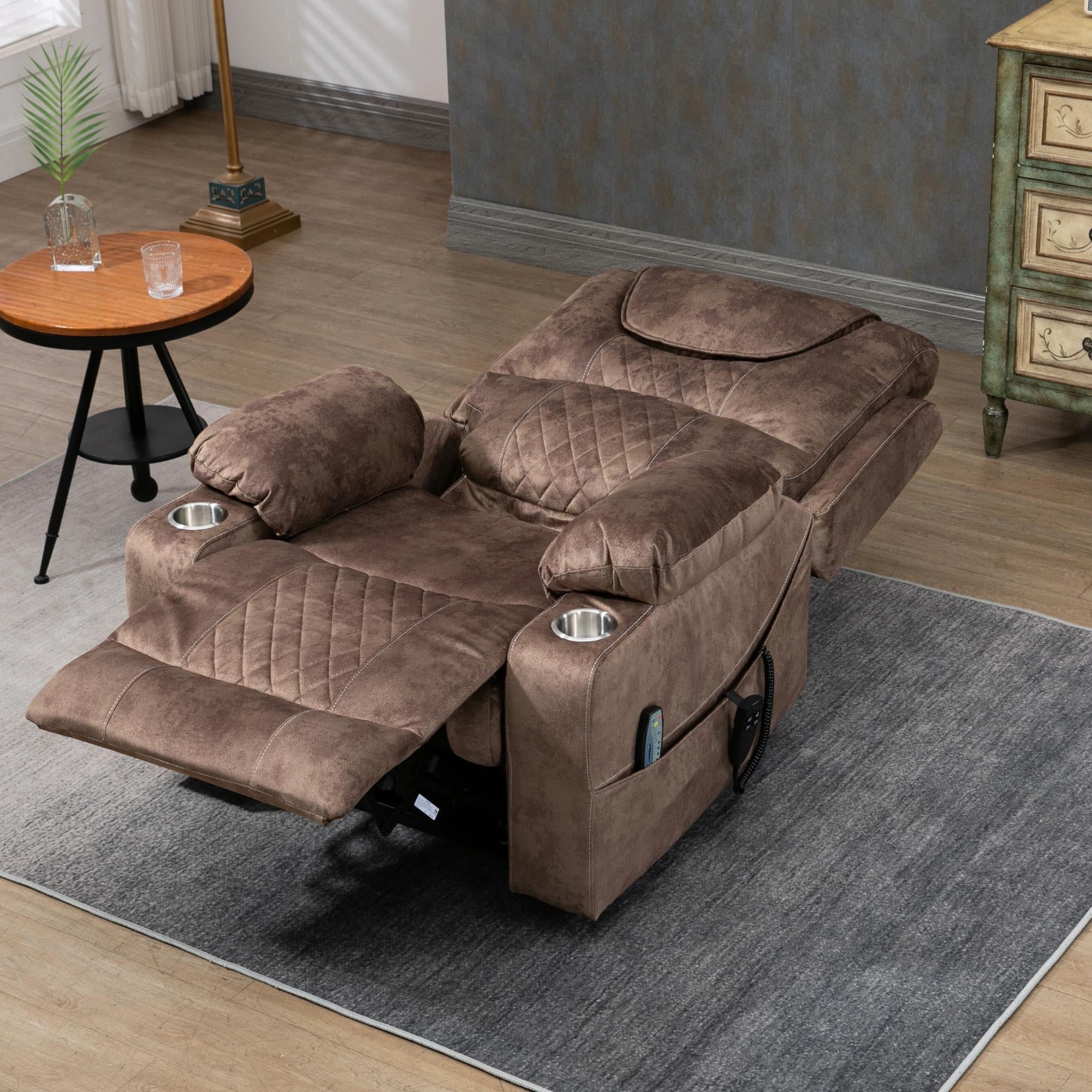 JUUXO Lift Chair Lay Flat Recliner, Large Power Lift Recliner for Elderly, Heated Massage Chair for Adult 400 lbs