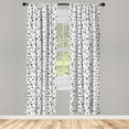 thumbnail image 3 of Ambesonne Floral Curtains, Oriental Leaf Designs, Pair of 28"x95", White Black, 3 of 5