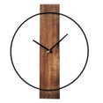 thumbnail image 1 of Quickway Imports QI004253 Decorative Modern Wall Clock with Black Metal Frame on Rectangular Wood Board, for Dining, Living Room, or Kitchen, 1 of 1