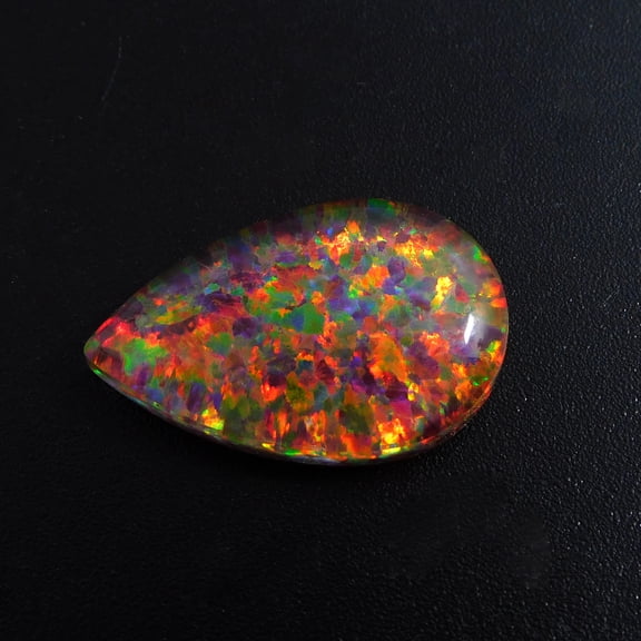 CERTIFIED Natural Boulder Opal 12.40 Ct Pear Cut Loose Gemstone Pendant Size