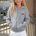 thumbnail image 4 of BOOMNY Child Girls Hoodie Zip Up Cherry Graphic Long Sleeve Hoodies for Kids Fashion Fall Winter Hooded Sweatshirts with Pocket, 4 of 6