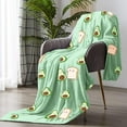 thumbnail image 4 of Avocado Blanket Cute Cartoon Avocado Toast Throw Blanket Avocado in Fitness Throws Avocado Stuff Gifts for Women, 4 of 6