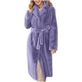 thumbnail image 7 of HAPIMO Women's Oversize Long Coats Long Sleeve Lapel Collar Open Front Coat Casual Fall Winter Trendy Coats Solid Soft Comfy Coat with Tie Purple L, 7 of 7
