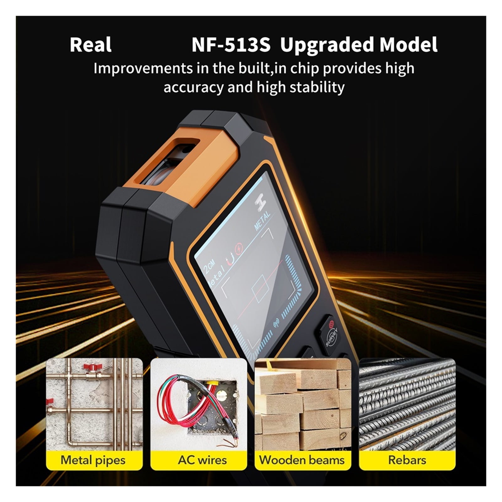 Metal Detector Digital Wall Scanner Laser Rangefinder LCD Display Wall Detector Stud Finder ,Accurate Readings