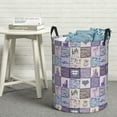 thumbnail image 6 of Rateoe Lavender Flowers Pattern Round Laundry Hamper Basket, Tall Hamper Basket for Blanket Storage, Nursery Clothes Hamper for Laundry in Bedroom and College Dorm-Medium, 6 of 6