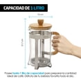 thumbnail image 2 of Cafetera Prensa Redlemon Francesa Bambú Acero Inoxidable Café 1 Litro, 2 of 8