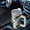 thumbnail image 4 of 1pc Cat 40oz Tumbler with Straw & Handle - Insulated Stainless Steel Cup | Holiday Gift for Man Women (Christmas, Valentine's, Birthday), 4 of 5