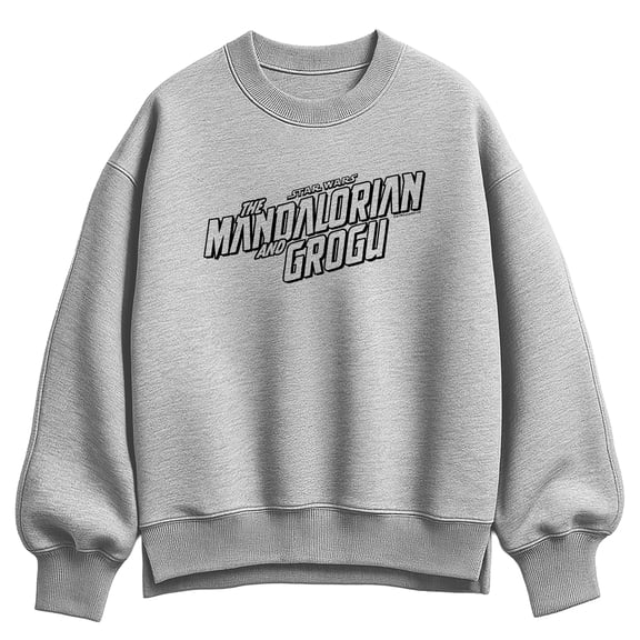 Star Wars - Black Movie Logo Oversized Fleece Crew Sweatshirt