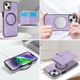 thumbnail image 3 of Decase for iPhone 11 Flip PU Leather Back Cover with 2-in-1 Detachable Magnetic Wallet with 5 Card Slots Compatible Mag-Safe and RFlD Blocking Kickstand and Wireless Charging,Purple, 3 of 8