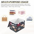 thumbnail image 7 of Storage Box With Lid 16.5x12.6x11.8In Foldable Stacked Household Storage Box Colorful Christmas Flowers, 7 of 7