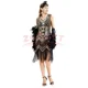 thumbnail image 4 of Nuevo vestido estilo flapper de los años 20, vestido de noche de fiesta del Gran Gatsby con lentejuelas y flecos, vestido con accesorios de los años 20, conjunto de 6 piezas, talla grande, 4 of 5