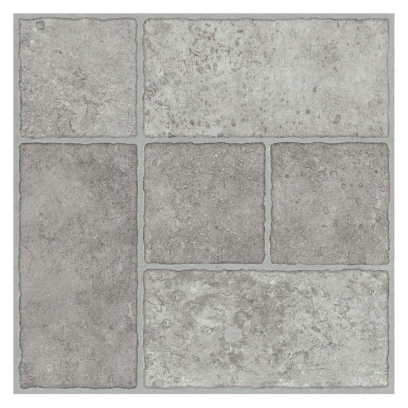 26293 Peel N' Stick Tile 12" X 12" Bodden Bay Grey 1.65 mm (0.065") / 30 sq. ft. Per Case, 2.15 " x 12.25 " x 12.25" (Pack of 30)