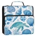 thumbnail image 2 of Water-Resistant 3-Ring Binder Organizer with Multiple Pockets Zipper Binder Bag for Office Marine Organismsd, 2 of 8