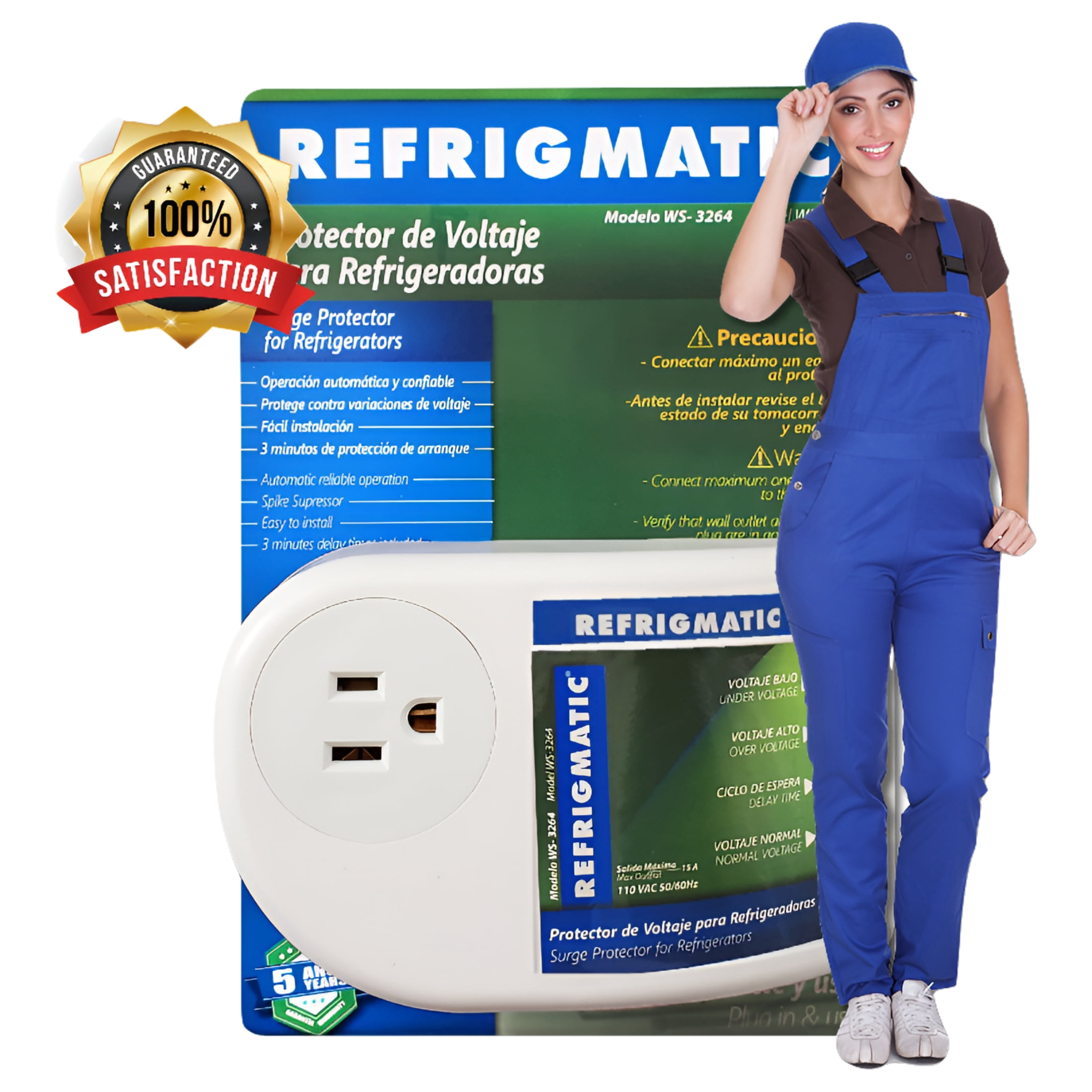 Refrigmatic MEGA Electronic Surge Protector for Big Refrigerators 27 ft³ or More