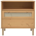thumbnail image 3 of vidaXL Sideboard Senja Rattan Look Brown 80x40x80 cm Solid Wood Pine 0 Internal Shelves, 3 of 5