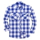 thumbnail image 1 of Penkiiy Camisa de manga larga de franela plaid de hombre Camisa de algodón Casual Camisa ligera Chaqueta 3XL Azul, 1 of 2