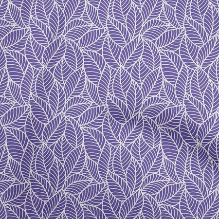 oneOone Cotton Silk Violet Fabric Texture Leaf Diy Clothing Quilting Fabric Print Fabric By Yard 42 Inch Wide