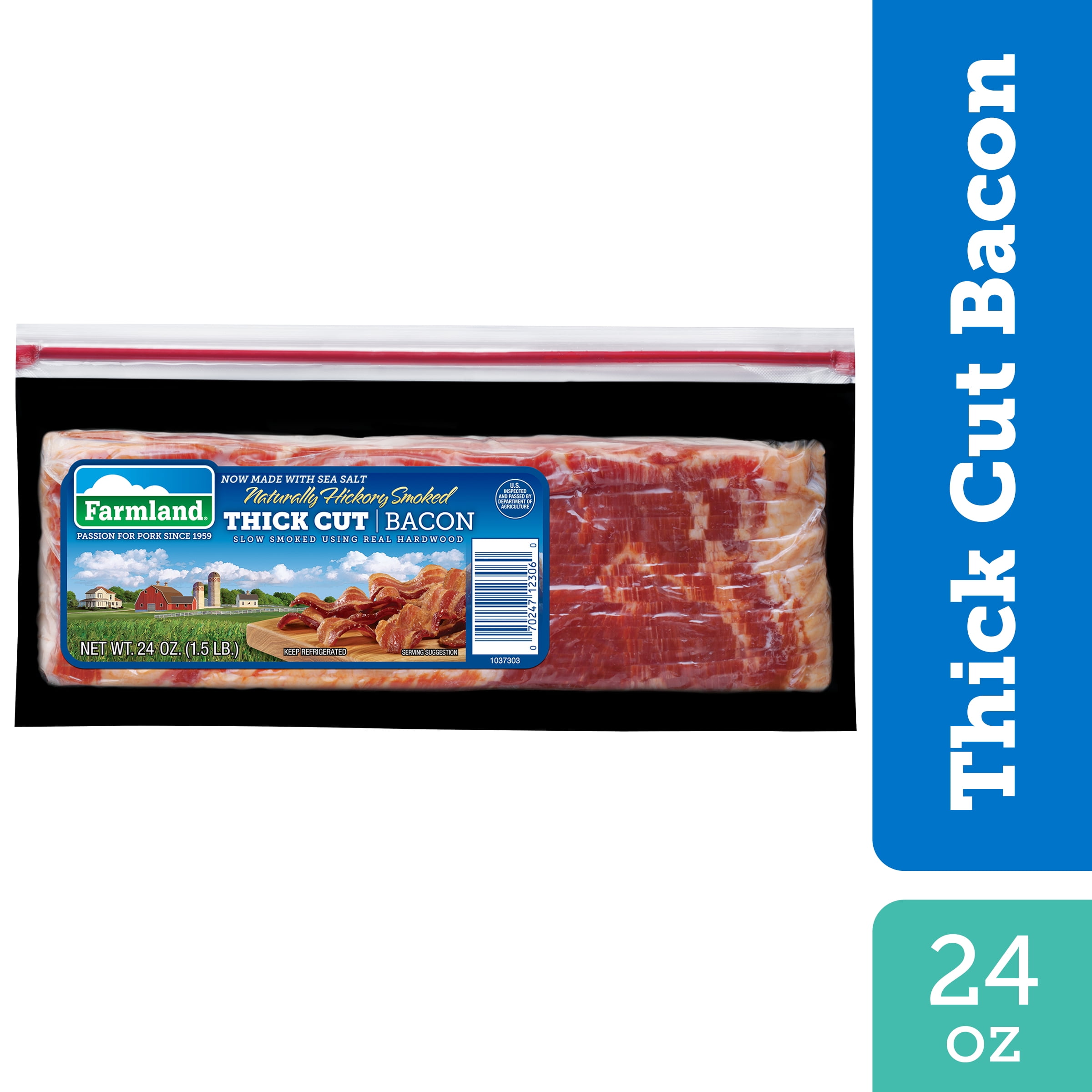 Farmland Naturally Hickory Smoked Thick Cut Bacon, 24 oz