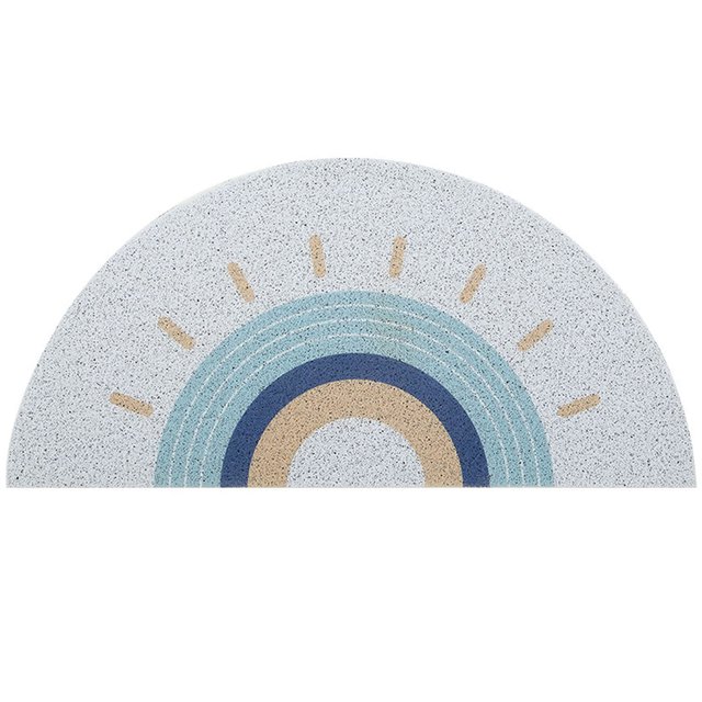 Inteprter Alfombra en forma de semicírculo para fregar la suciedad y la arena, fregar la suciedad, alfombrilla de bienvenida, fácil de limpiar Decoración del hogar cuatro 50*80cm