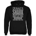 thumbnail image 1 of Chandail à Capuchon Noir pour Adulte avec Costume de Requin Humain d'Halloween, 1 of 1